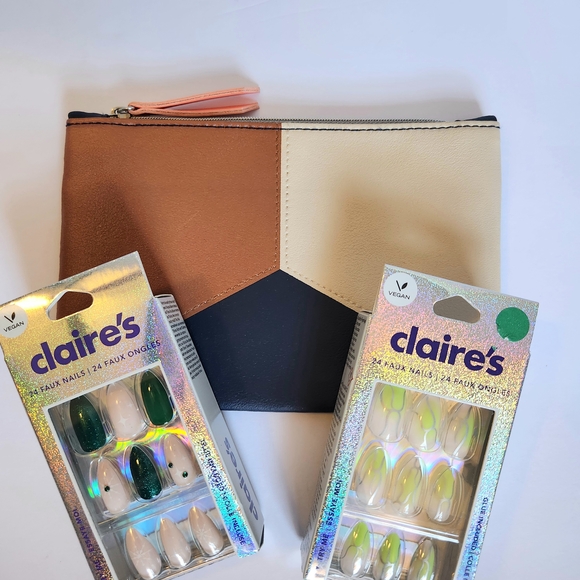 Claire's Accessories - 2 Claires Green Nail Sets and Ipsy Bag
